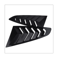 Black Rear Side Vent Quarter Window Louver Shutter Cover Trim For 2015-2022