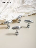 Bright Chrome Olive shaped Cabinet Knobs and Handles French Drawer Pulls Bedroom Knobs Brass Cabinet Hardware