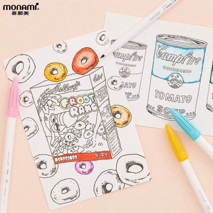 2022-new-arrival-monami-plus-pen-3000-white-rod-0-4mm-fiber-pen-hard-tip-watercolor-pen-60-colors-school-supplies