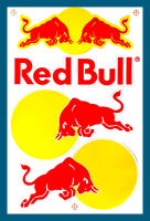 สติกเกอร์ PVC Red Bull สีแดง RB09 สติกเกอร์แต่งรถ สำหรับรถมอเตอร์ไซค์ ติดรถยนต์ หมวกกันน็อค โลโก้ Logo สปอนเซอร์ Sponsor Racing Stickers จำนวน 1 แผ่น