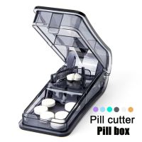 Quality Pill Cutter Medicine Box Pill Cutting Splitter Drugs Tablet Cutter Divider Storage Case Pill Box Pill Cases &amp; Splitter Medicine  First Aid Sto