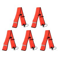 5X 1M Scuba Diving Inflatable SMB Surface Signal Marker Buoy Visibility Float Signal Tube Sausage,Red