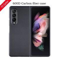 YTF-Carbon 600D carbon fiber phone case for Samsung Galaxy Z Fold 4 case Aramid Fiber Shock Absorbent Slim Design Z Fold 3 cover