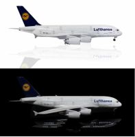 โมเดดเครื่องบิน Lufthansa Airbus A380 Airplane Model with LED Light (Touch or Sound Control) Plane for Decoration ตั้งโชว์เสริมฮวงจุ้ย