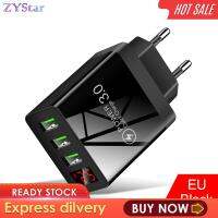 ZYStar 3USB จอแสดงผลดิจิตอลชาร์จเร็วแบบพกพาชาร์จที่ชาร์จเร็วสำหรับเดินทาง