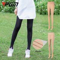 PGM ผู้หญิงกอล์ฟ Leggings สุภาพสตรีตุ๊กตาอบอุ่นกางเกงท่อสาวบางเอวสูงถุงน่องฤดูหนาวกอล์ฟถุงเท้ายาวกางเกงกีฬา