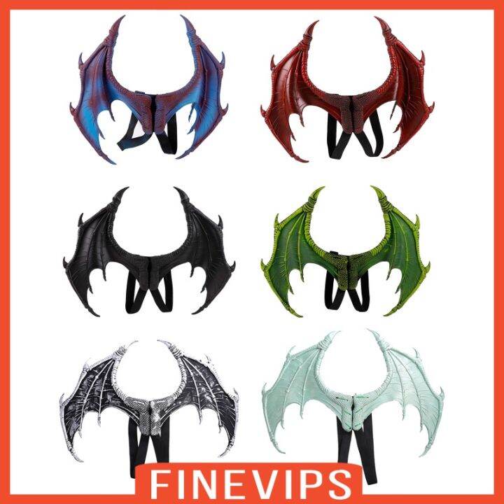 finevips-เครื่องแต่งกายฮาโลวีน-ปีกมังกรปีศาจ-สีดํา-สําหรับเด็กผู้หญิง-เด็กผู้ชาย-วัยรุ่น