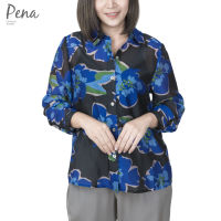 Pena house เสื้อเชิ๊ตผู้หญิงแขนสามส่วน ลายดอกไม้ POSL122201