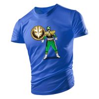 Green Ranger Cartoon Character 2D Fashion Printed MenS T Shirt Four Seasons Large Round Neck Short Sleeve Multi Color Outdoor XS-6XL