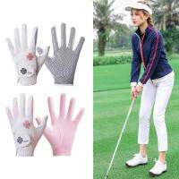 1 Pair Silicone Female Golf Gloves High Elasticity Breathable Anti-slip Compression Exercise Golf Glove Golf Supplies