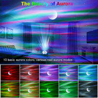 3D Aurora Moon Starry Sky Projector Light Built In Music Speaker And Timer 360 ° Dymaic Night Lamp Home Bedroom Decor