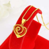 ❃❃ Fashionable Vietnamese sand gold-plated pendant womens gold-plated necklace womens clavicle chain gold-plated double water wave necklace