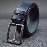 Men Belt Cow Leather Bluebrowngreenblack 3.8CM Width Designer Belt Aolly Pin Buckle Male Strap 100-130CM Waist Belts for Men