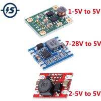 DC-DC โมดูลแหล่งจ่ายไฟแบบขึ้น/ลงเครื่องปรับแรงดันไฟฟ้าเพิ่มตัวแปลงรถยนต์1V-5V ถึง5V/7V-28V ถึง5V