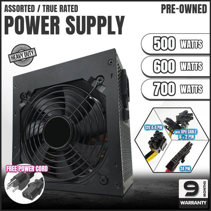 TRUE RATED Power Supply for Computer 500w 600w 700w watts Korean Black