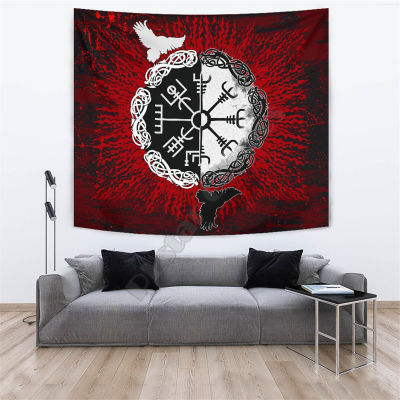 【cw】Viking Tapestry Raven of Odin Symbol Viking on Blood 3D Print Wall Tapestry Rectangular Home Decor Wall Hanging Home Decoration