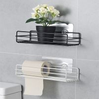 Free Mounted Caddy Rack Bathroom Storage Rack Kitchen Organizer Shelf Black Shelves Corner Frame Iron Shower Punch