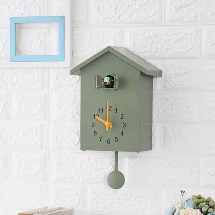 INDATE With Clock Pendulum Cuckoo Wall Clock Accurate House Shape Wall