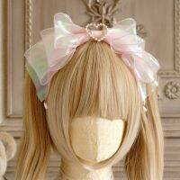 New Fashion Japanese Kawaii  Sweet Girl Maid Lolita Pearl  Shining Big Bowknot  Cute Mermaid Hair Clasp Hairwear Hair Band