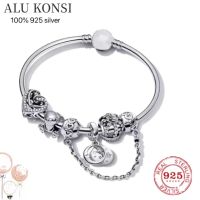 100925 Sterling silver European Fashion Charm Beaded celet DIY Bangle For Women Couples Lover Original Gift Jewelry