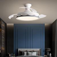 Modern Led White Ceiling Fans With Light Low Floor 36inch 42 Inch Remote Control DC Motor 36W Simple Fans Lighting Living Room Exhaust Fans