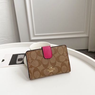 กระเป๋าสตางค์ F53436แบบสั้นมีซิป F53562ใส่เหรียญของผู้หญิงกระเป๋าเงินกระเป๋าสตางค์หนังแฟชั่น