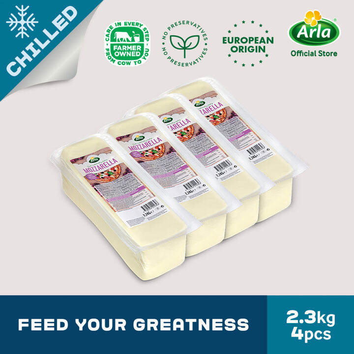 Arla Mozzarella Cheese Block 2.3kg 4Pack Lazada PH