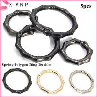 XIANP 5pcs 29มม./35.6มม./42.6มม. ทริกเกอร์กดกลม ตะขอโลหะผสมสังกะสี กระเป๋าเข็มขัดหัวเข็มขัด คลิปหนีบตะขอ กระเป๋าถือ carabiner purses หัวเข็มขัดแหวนรูปหลายเหลี่ยมฤดูใบไม้ผลิ