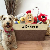 2022 Dog Toy Storage Basket Dog Canvas Bag Foldable Toys Linen Storage Box Bins Dog Accessories Supplies