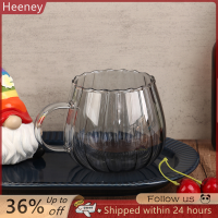 ? Heeney แก้วมักทนความร้อนพร้อมหูจับถ้วยนมอาหารเช้าแก้วกาแฟลายฟักทองสำหรับใช้ในบ้านสำนักงานน่ารัก