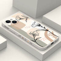 เคสศิลปะที่สวยงาม IPhone 14 13 12 11 Plus Pro Max Mini ซิลิโคนเหลวรูปแบบด้านข้าง