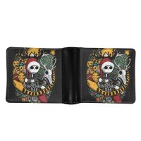 ZZOOI FORUDESIGNS Nightmare Before Christmas Printed New Mens Short Wallet PU Money Bag Foldable Credit Card Holders DIY Banknotes