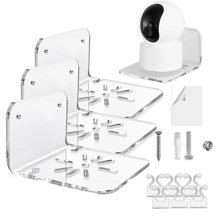 small-acrylic-shelf-no-drill-acrylic-wall-speaker-stand-set-of-3-camera-wall-mount-floating-wall-shelves-adhesive-shelf-bracket-for-security-camera-apposite