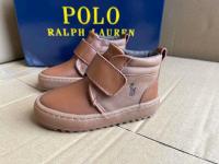 Ralphˉ Laurenˉ 2023 new chestnut brown top layer leather high-top single buckle boys genuine leather shoes