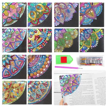 4Pcs Diamond Painting Corner Bookmarks Kit DIY Art PU Crafts Exquisite US