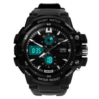 Dual Movement Sports Watches Men Electronic Digital Analog Shockproof Silicone Watch Waterproof Wristwatches for Mens SKMEI