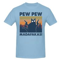 2022 Fashion Leisure Cat Pew Pew Madafakas Vintage Active T-Shirt Harajuku Streetwear 100% Cotton Graphics Tshirt S Tee Top