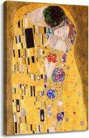 กุสตาฟ Klimt ภาพโปสเตอร์ศิลปะจูบสำหรับแผงผนังผ้าใบของตกแต่งแบบแขวนภาพวาดผ้าใบน้ำมันสำหรับงานศิลปะแนวตั้งที่บ้าน (16X24นิ้ว (40X60ซม.) กรอบ)