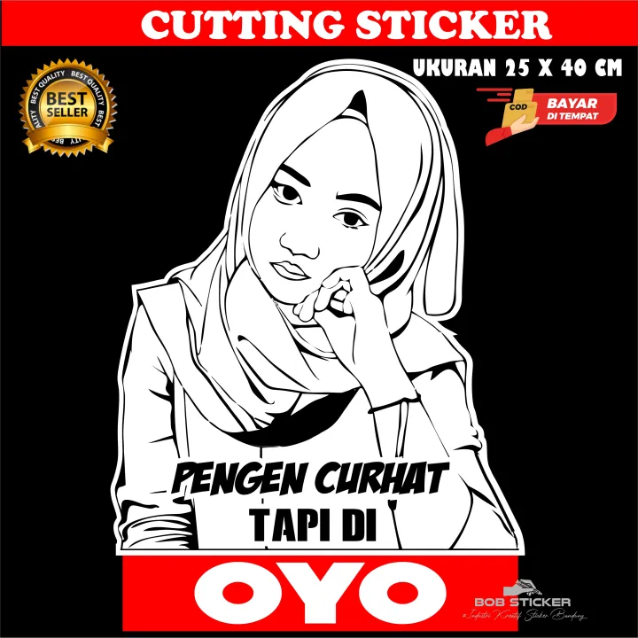 CUTTING STIKER PINTU MOBIL / STIKER WANITA / STICKER HIJAB / STIKER