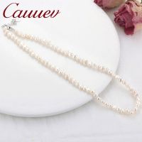 Cauuev Natural Freshwater Pearl Choker Necklace Baroque pearl Jewelry for Women wedding 925 Silver Clasp Wholesale 2022 trend C