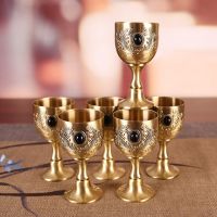 European Retro Metal Wine Liquor Cups Goblet Decor Unique Mini Cup Champagne Cup Red Wine Chalice Gifts Home