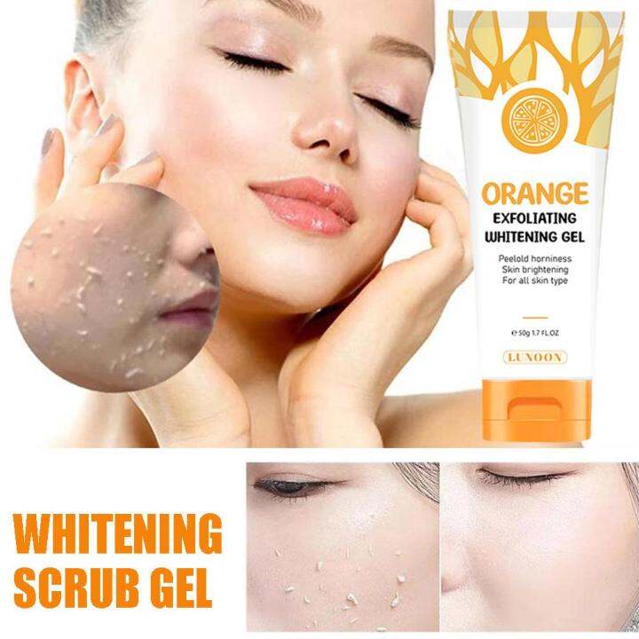 50g Body Scrub Exfoliating Gel Remove Dead Skin Whitening Cleaning Skin Orange Bath Cream R0A1