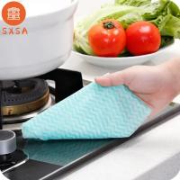 SXSA ม้วนผ้าใช้ในห้องครัวแบบใช้แล้วทิ้งม้วนไม่ทอ50ชิ้น/ม้วนผ้าเช็ดจานลายคลื่นปราศจากน้ำมันเคลื่อนย้ายได้สะดวก