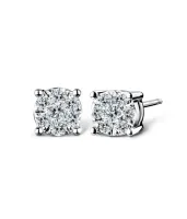 Jubilee Diamond -Mini-Combine-Round Stud Earrings เพชรน้ำ 99 E Color Diamondน้ำหนักเพชรรวม 0.10 กะรัต