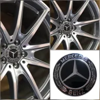 ฝาครอบดุมล้อ BENZ เบนซ์ ช่อมะกอก 75mm. ราคาต่อ 4 ชิ้น สีดำ* * **ส่งเร้วทันใจ**