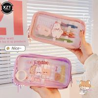 ❂◕  XZT Transparent Student Cartoon Large Capacity Kawaii Korean Stationery