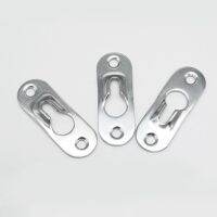 100Pcs Durable Cold Rolled Steel Furniture 45X16mm Single Keyhole Hanger With Screws Bracket Silver Mirror Picture Frame Cabinet