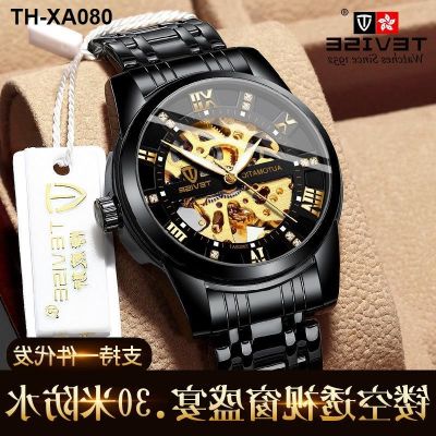 Noctilucent hollow out Wisconsin man watches waterproof tape fashion automatic mechanical watch hot money