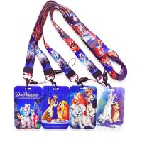 Disney Lady and the Tramp ID Card Holder Lanyards Women Business Neck Strap Credit Card Case Girls Badge Holder Retractable Clip Card Holders