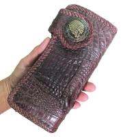 You Link   กระเป๋าทรงยาว หนังจระเข้เเท้ๆ  เด่น สง่า ดุดัน Jolly Good!!  Genuinew Crocodile Cluth Wallet   สีน้ำตาลแดง